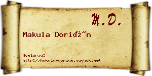 Makula Dorián névjegykártya